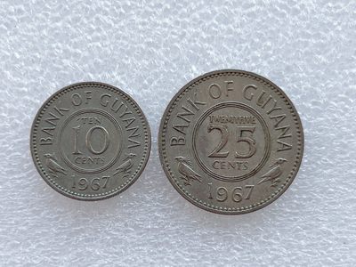 全场一元起拍 世界钱币散币、银币专场 第45期 1967年圭亚那硬币2枚