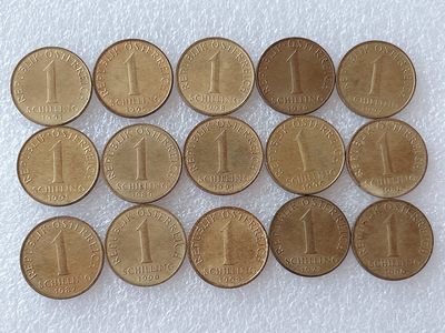 全场一元起拍 世界钱币散币、银币专场 第45期 奥地利1先令铜币 15枚