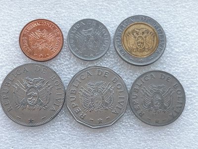 全场一元起拍 世界钱币散币、银币专场 第45期 玻利维亚硬币6枚 无重复