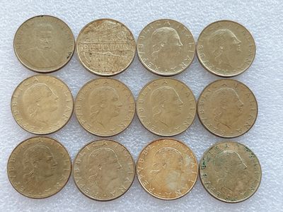 全场一元起拍 世界钱币散币、银币专场 第45期 意大利200里拉 12枚