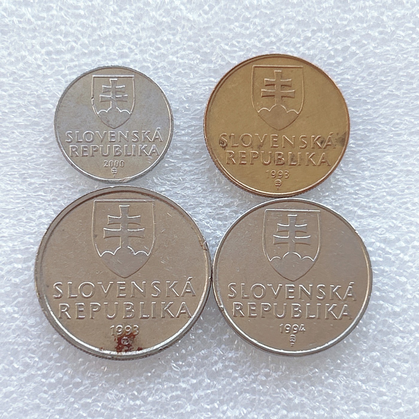 全场一元起拍 世界钱币散币、银币专场 第45期 斯洛伐克共和国硬币4枚