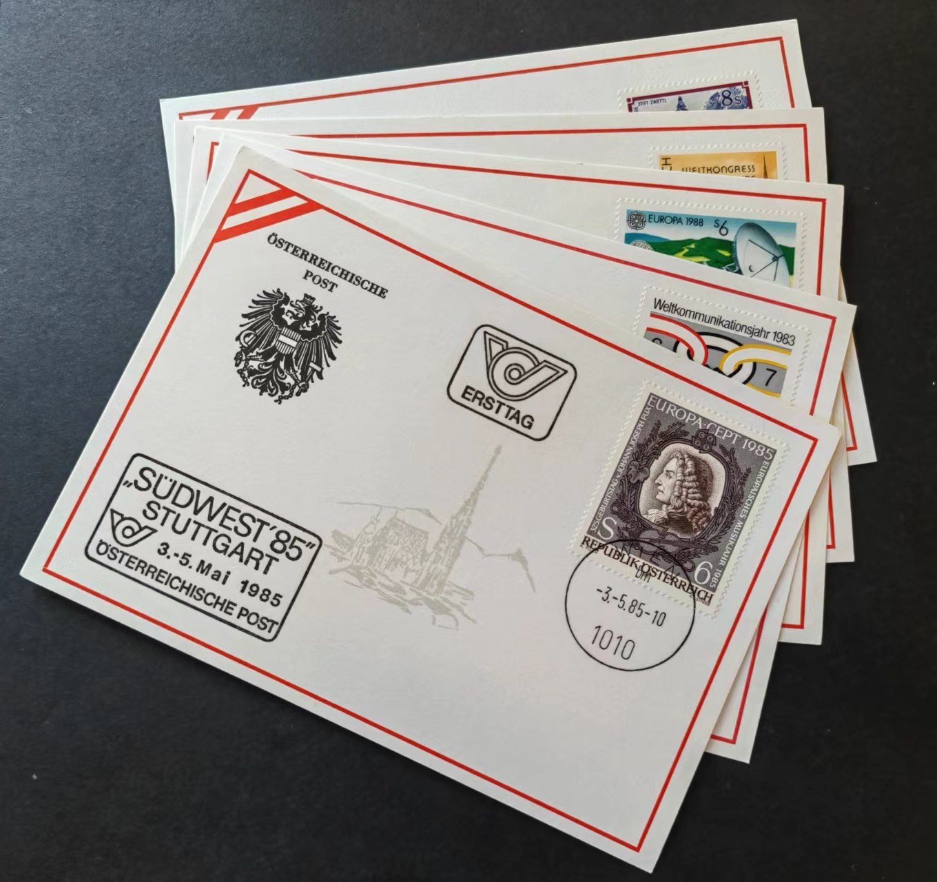 多国邮品🔥💥🔥💥🔥💥（拍卖）专场 第③⑥场 80年代奥地利邮戳片（5件）