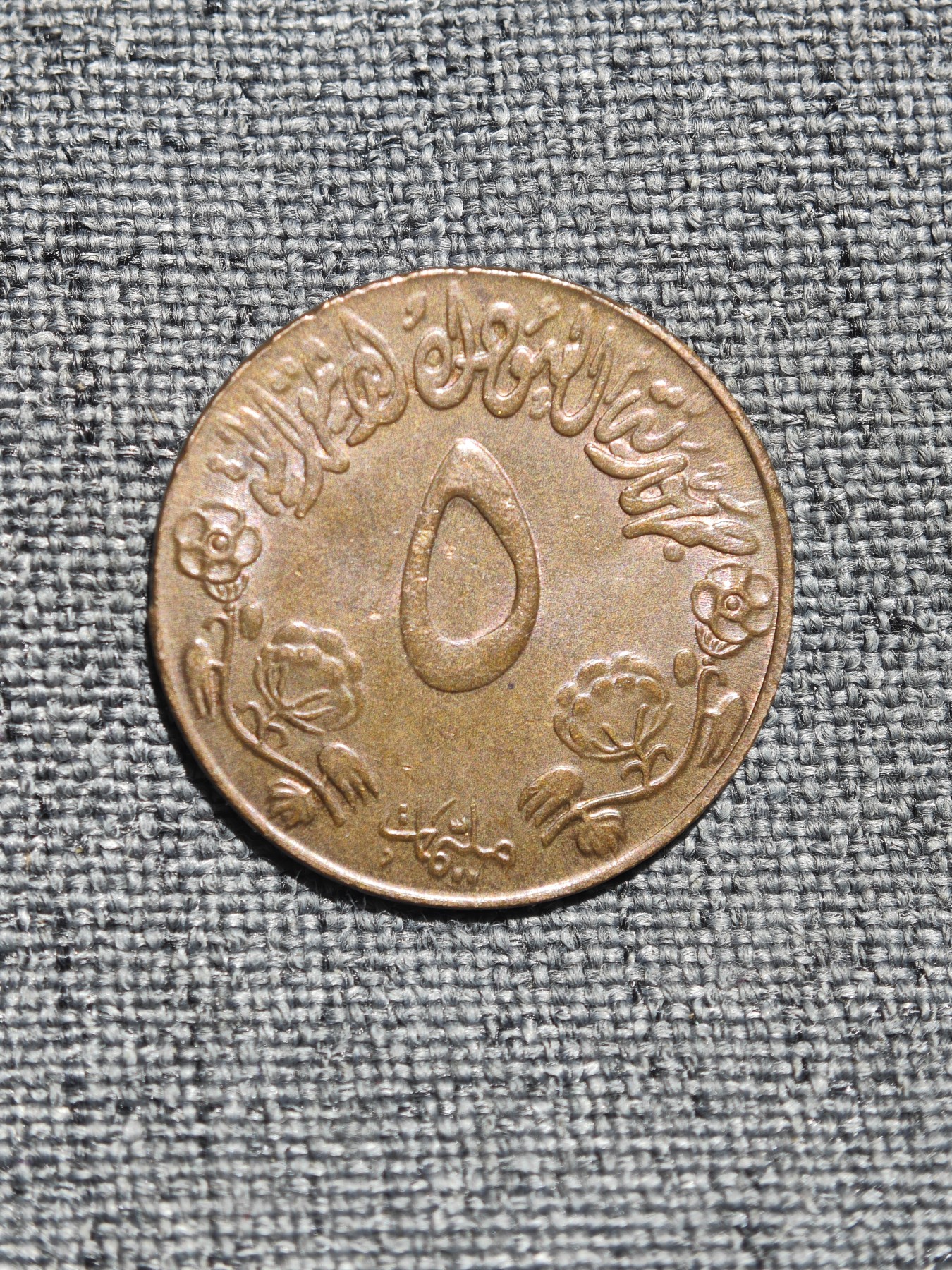 外国硬币收藏店第4期 苏丹1975年5米莉姆世界粮农组织纪念币