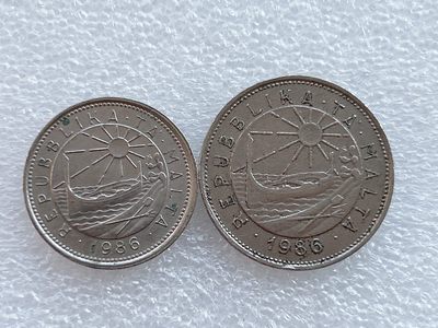 全场一元起拍 世界钱币散币、银币专场 第45期 马耳他1986年动植物图案硬币2枚