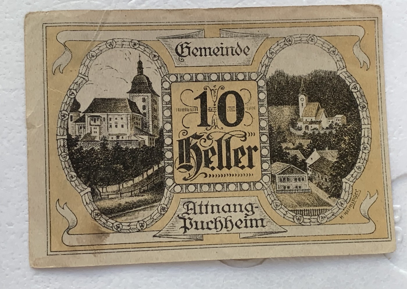 瓶子🏺散币纸币第3期  奥地利德紧时期1920年10赫勒纸币