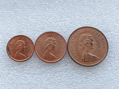 全场一元起拍 世界钱币散币、银币专场 第45期 英属泽西岛铜币3枚 伊丽莎白二世时期
