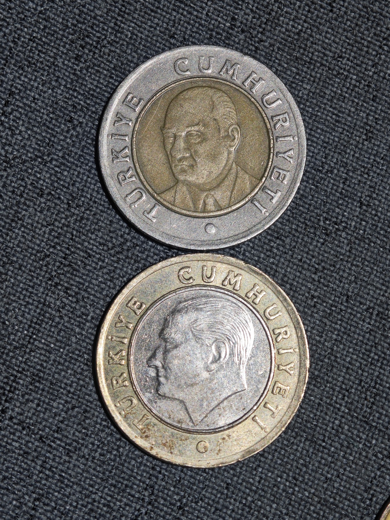 外国硬币收藏店第4期 土耳其新旧两版1里拉2枚双色币