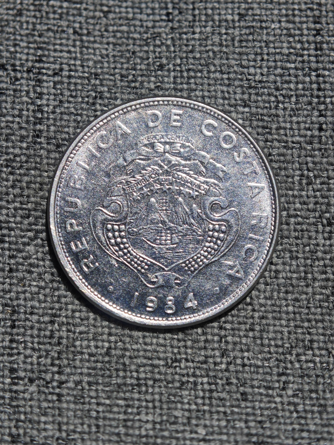 外国硬币收藏店第4期 哥斯达黎加1984年国徽1克朗