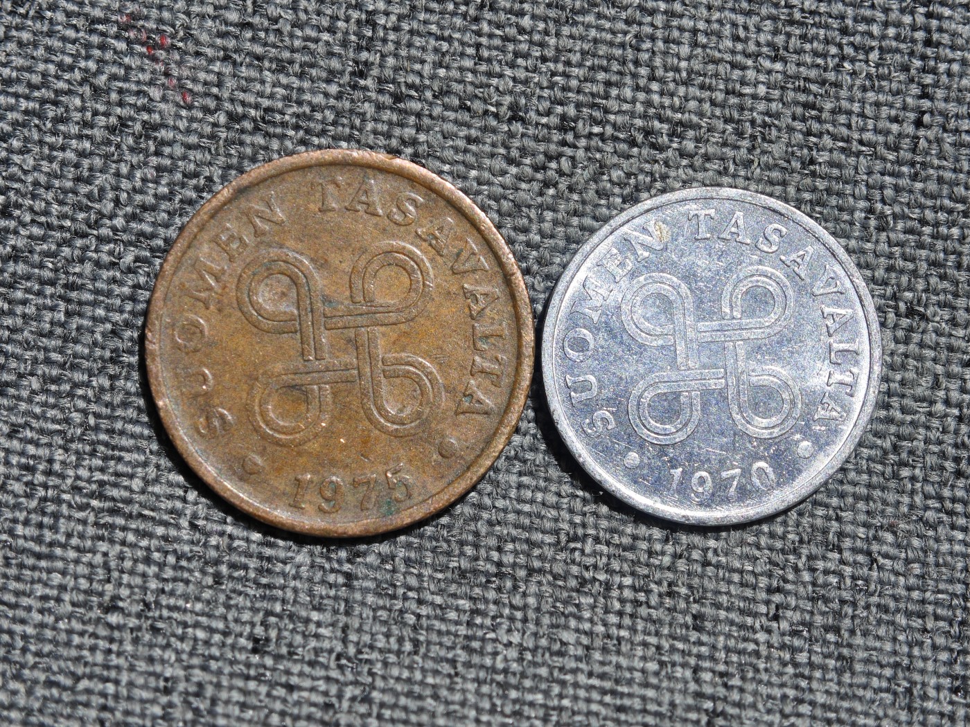 外国硬币收藏店第4期 芬兰5、1芬尼铜币铝币2枚