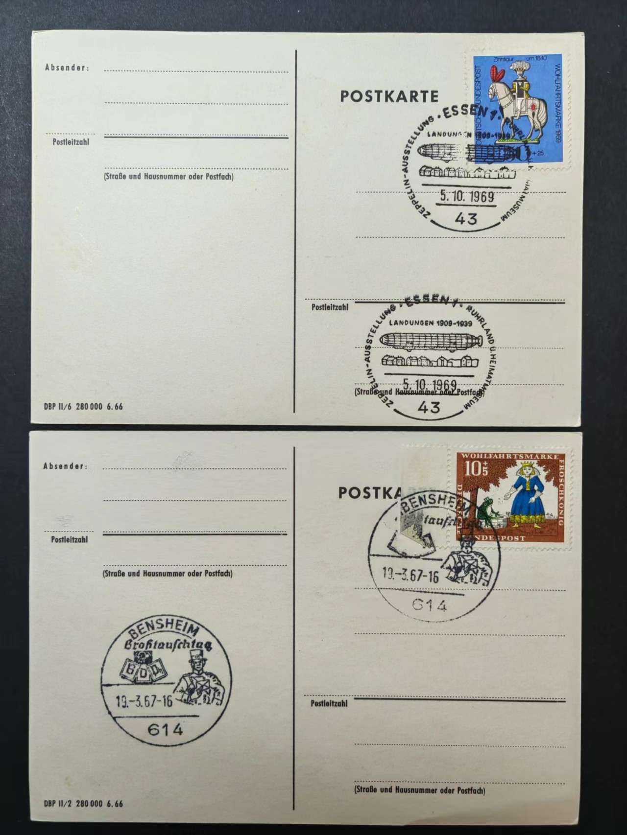 多国邮品🔥💥🔥💥🔥💥（拍卖）专场 第③⑥场 德国早期邮车 邮戳片2件