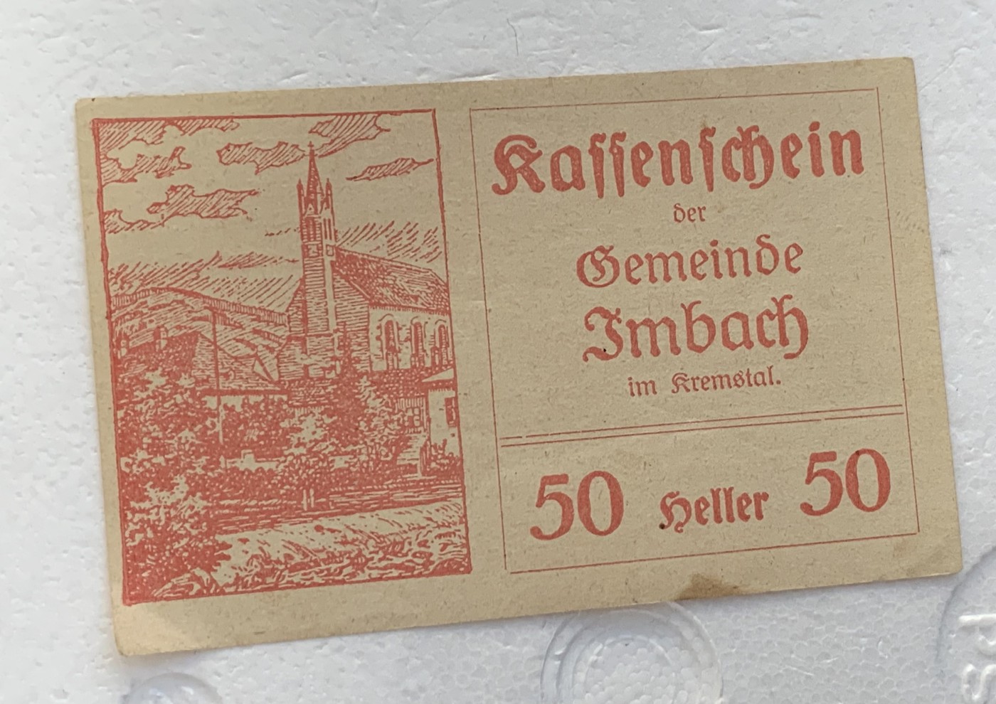 瓶子🏺散币纸币第3期   奥地利德紧时期1920年50赫勒纸币