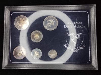 巴斯克收藏第205期 套币，卡册，原盒专场 12月26/27/28 号三场连拍 全场包邮 - 马恩岛 伊丽莎白二世 1976年套币封装 6枚均为银币