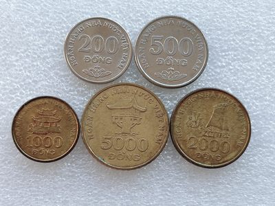 全场一元起拍 世界钱币散币、银币专场 第45期 越南 全套5枚硬币 2003年