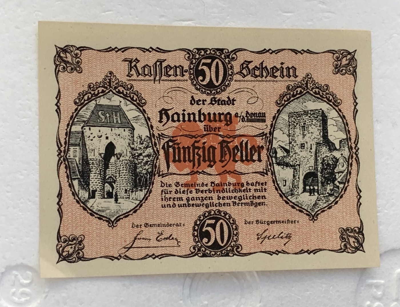 瓶子🏺散币纸币第3期   奥地利德紧时期1920年50赫勒纸币
