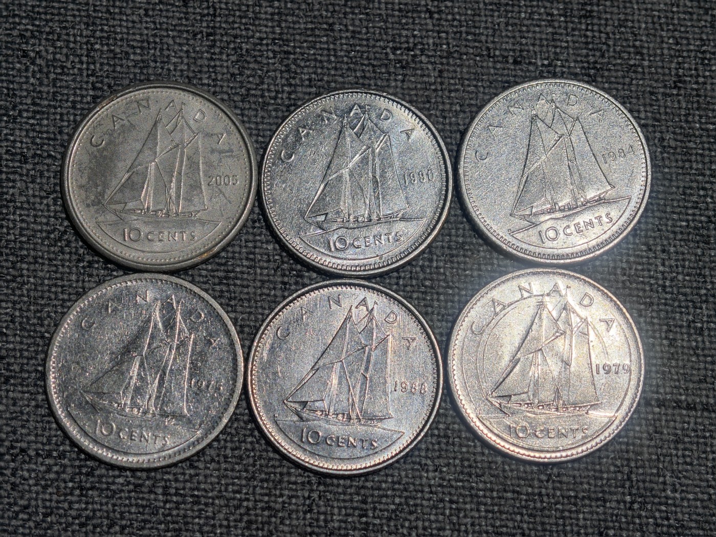 外国硬币收藏店第4期 加拿大女王帆船10分6枚