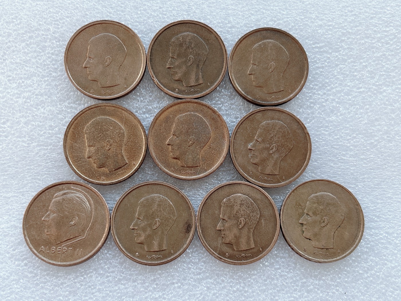 全场一元起拍 世界钱币散币、银币专场 第45期 比利时20法郎铜币10枚