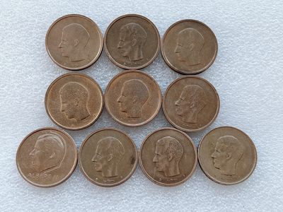 全场一元起拍 世界钱币散币、银币专场 第45期 比利时20法郎铜币10枚