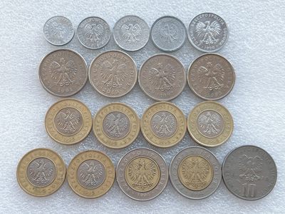 全场一元起拍 世界钱币散币、银币专场 第45期 波兰共和国硬币 含8枚双色双金属币