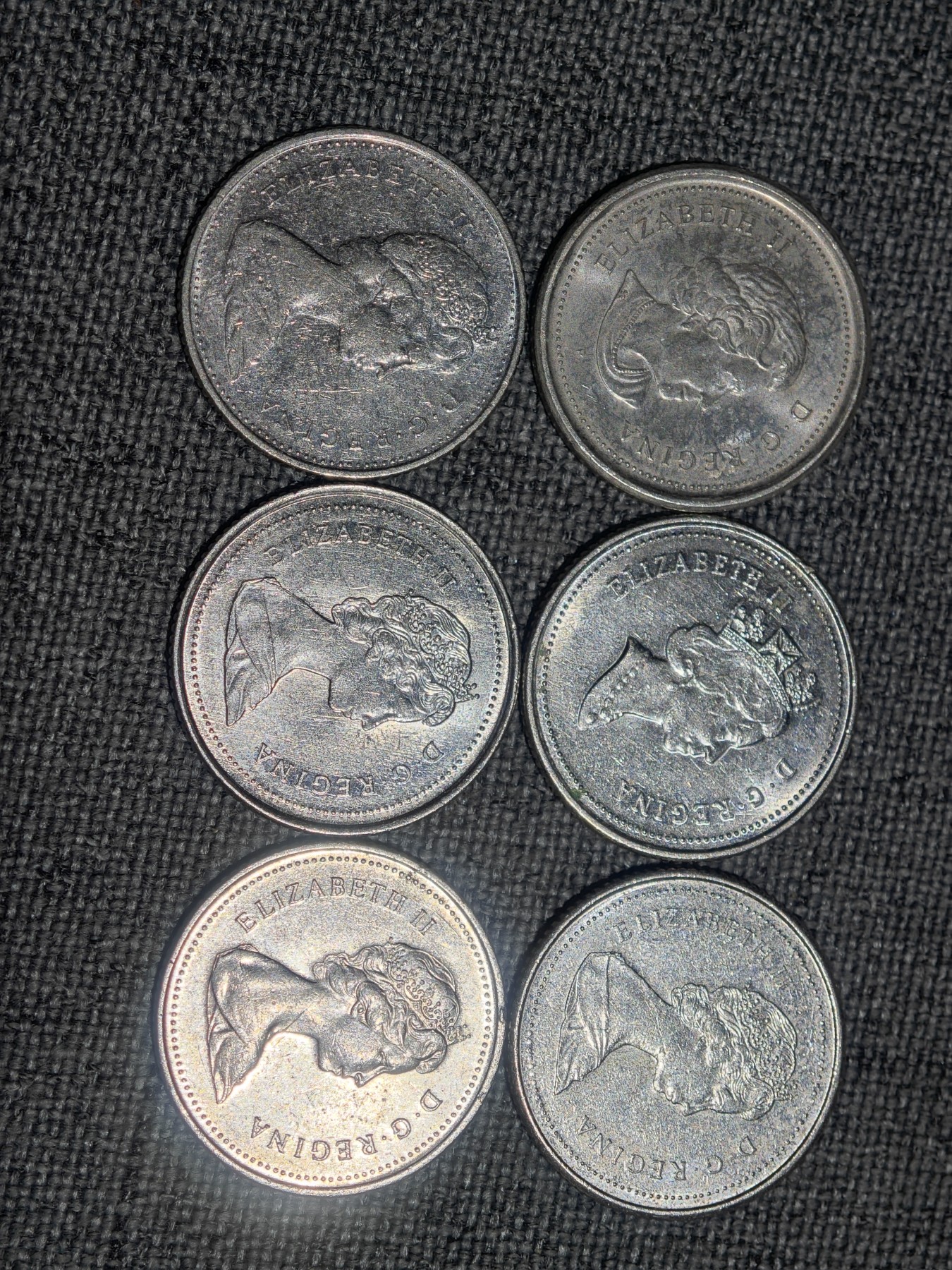 外国硬币收藏店第4期 加拿大女王帆船10分6枚