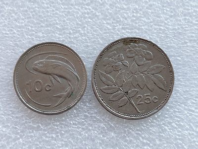 全场一元起拍 世界钱币散币、银币专场 第45期 马耳他1986年动植物图案硬币2枚