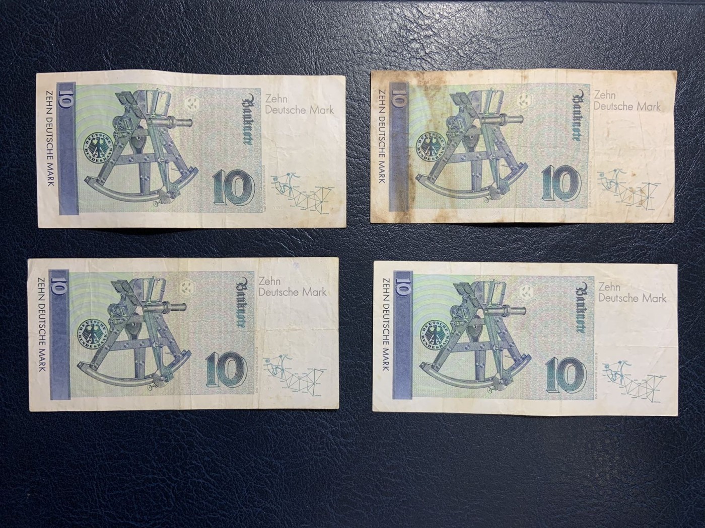 收藏联盟Quantum Auction 第309期拍卖  德国联邦1991-93年10马克4张 品相如图