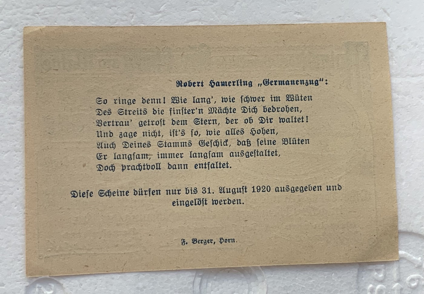 瓶子🏺散币纸币第3期  奥地利德紧时期1920年20赫勒纸币