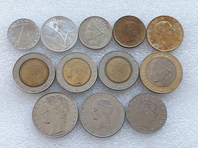 全场一元起拍 世界钱币散币、银币专场 第45期 意大利硬币12枚 无重复