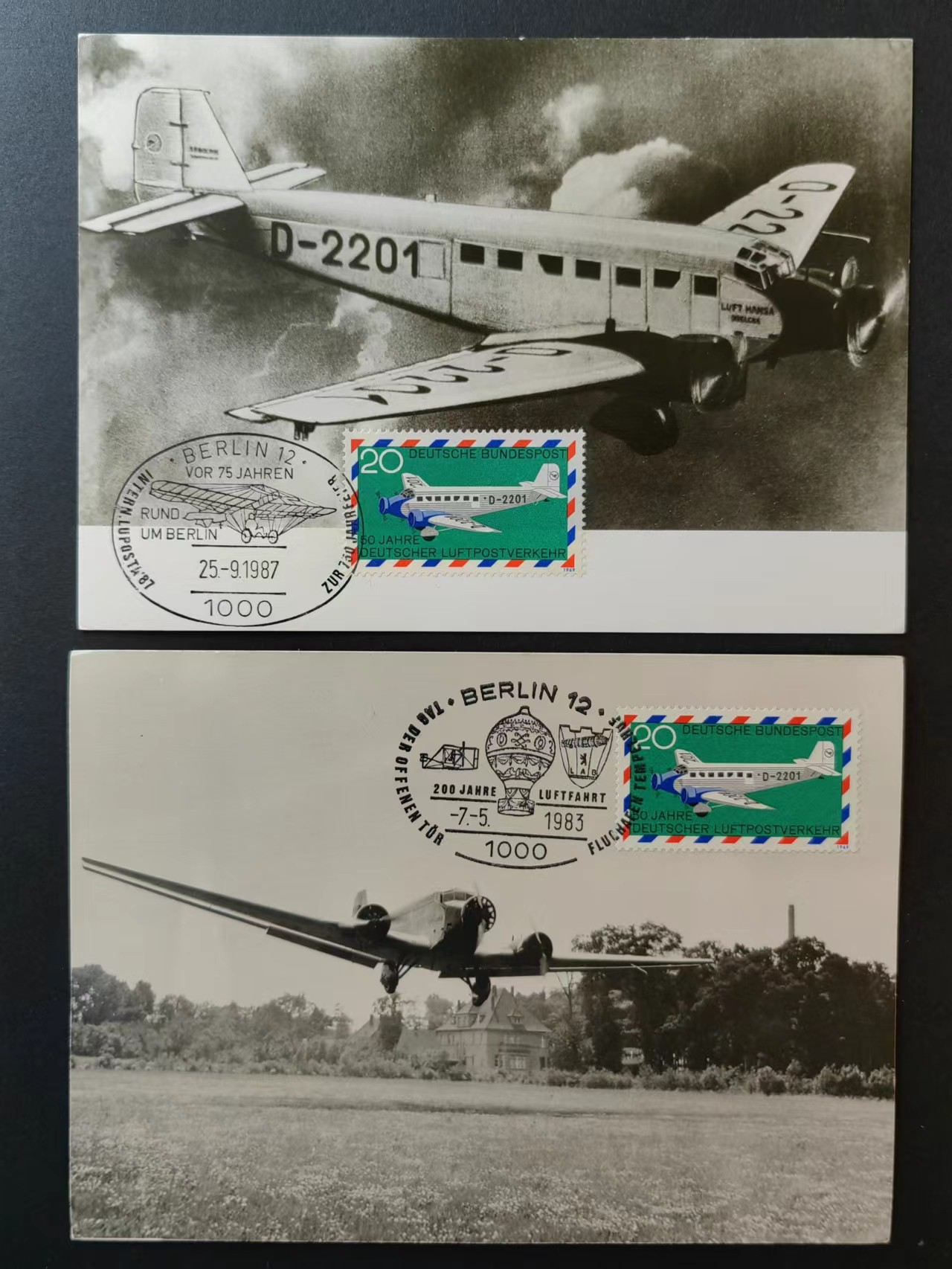 多国邮品🔥💥🔥💥🔥💥（拍卖）专场 第③⑥场 德国 飞行工具发展 极限片 5件