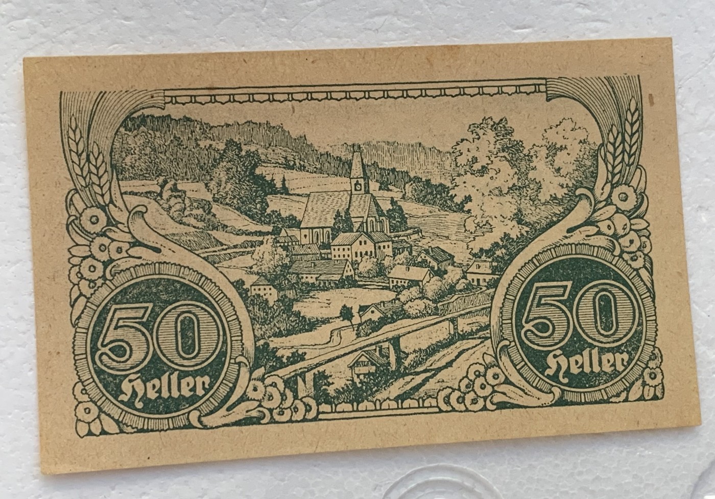 瓶子🏺散币纸币第3期   奥地利德紧时期1920年50赫勒纸币