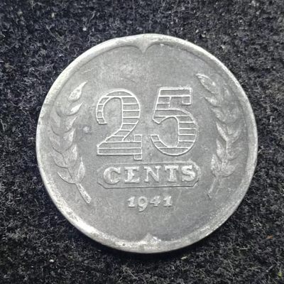 【淘币小摊】第二百二十拍 散币场  周三到周日五连拍 满百包邮可预留 每周一发货  - 荷兰1941年25分锌币