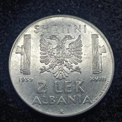 【淘币小摊】第二百二十拍 散币场  周三到周日五连拍 满百包邮可预留 每周一发货  - 阿尔巴尼亚1939年2列克镍币