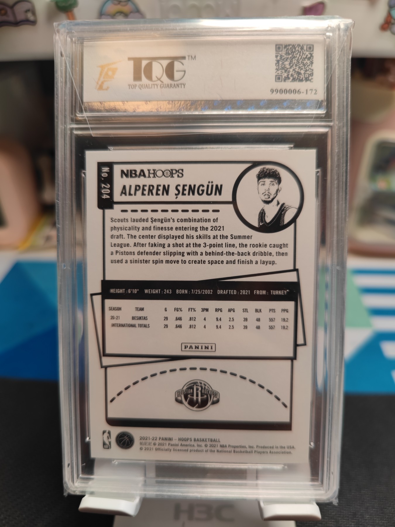 妖精的尾巴卡牌拍卖第七场 2021帕尼尼休斯顿火箭阿尔佩伦·森贡，TQC评级9分