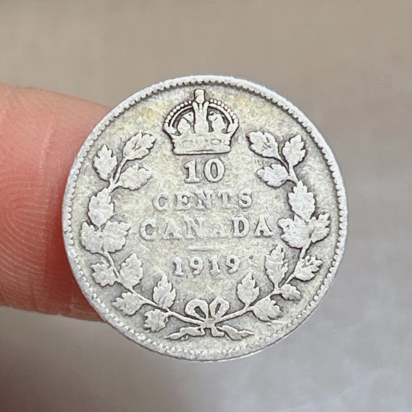 全场一元起拍 银币专场 第47期 1919年乔治五世加拿大10分老银币 重2.3g