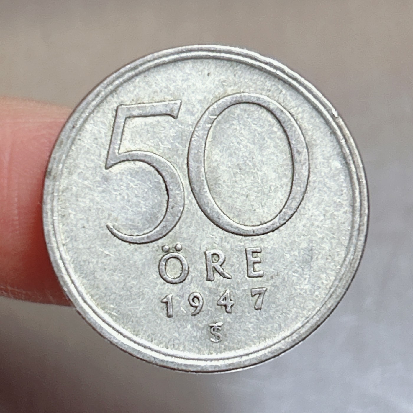 第一海外回流一元起拍收藏 银币专场 第70期 瑞典1947年50欧尔银币 4.8g