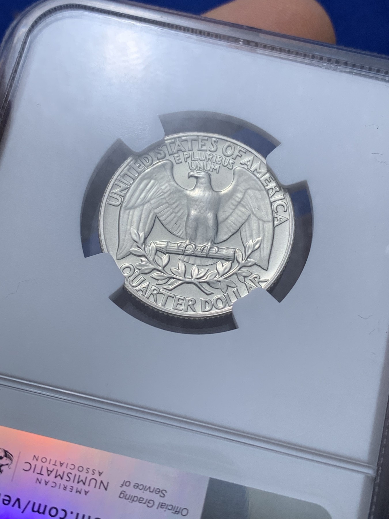 《竞宝斋》第222场-周日，周一 2场 (全场包邮) NGC-PF65 1957年华盛顿25美分精制银币，比60年代的少多了，状态十分精美