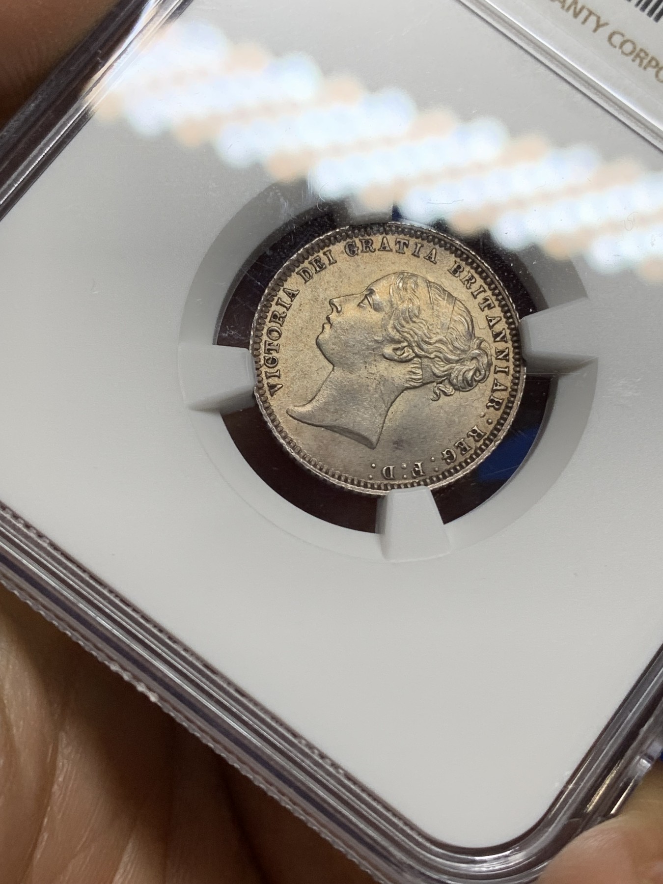 《竞宝斋》第222场-周日，周一 2场 (全场包邮) NGC-MS64 英国1872年小维头像6便士  稀少年份  更高分仅9枚