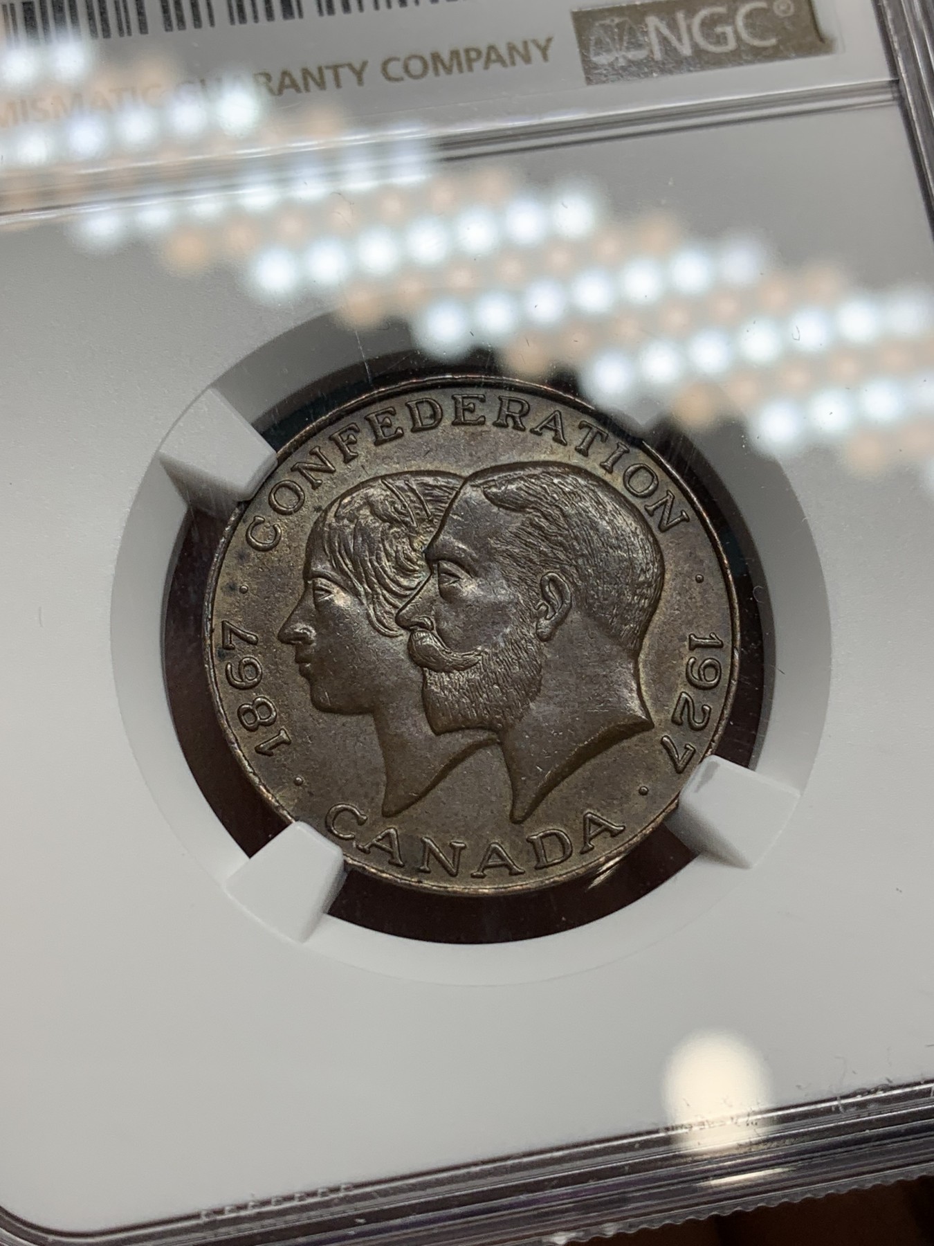 《竞宝斋》第222场-周日，周一 2场 (全场包邮) NGC-MS63 1927年英国纪念铜章，伯明翰铸造，此枚为亚军分，更高分数仅1枚