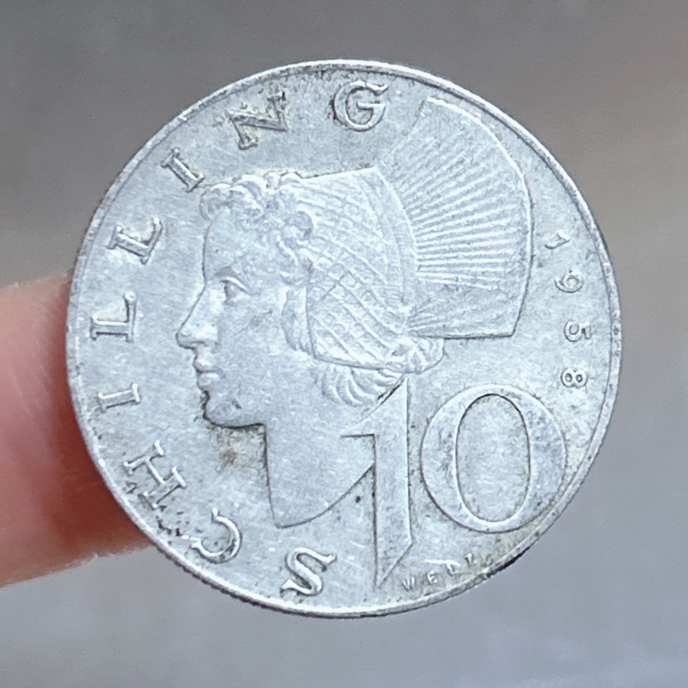 第一海外回流一元起拍收藏 银币专场 第70期 1958年奥地利10先令瓦豪女士银币 重7.5g