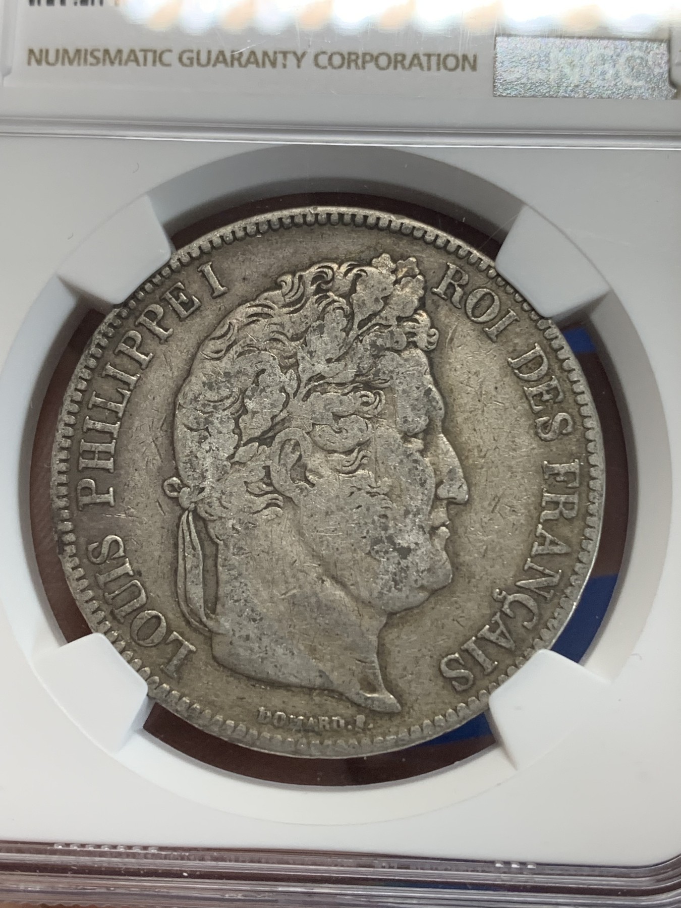 《竞宝斋》第222场-周日，周一 2场 (全场包邮) NGC VF35 法国1833A菲利普5法郎银币