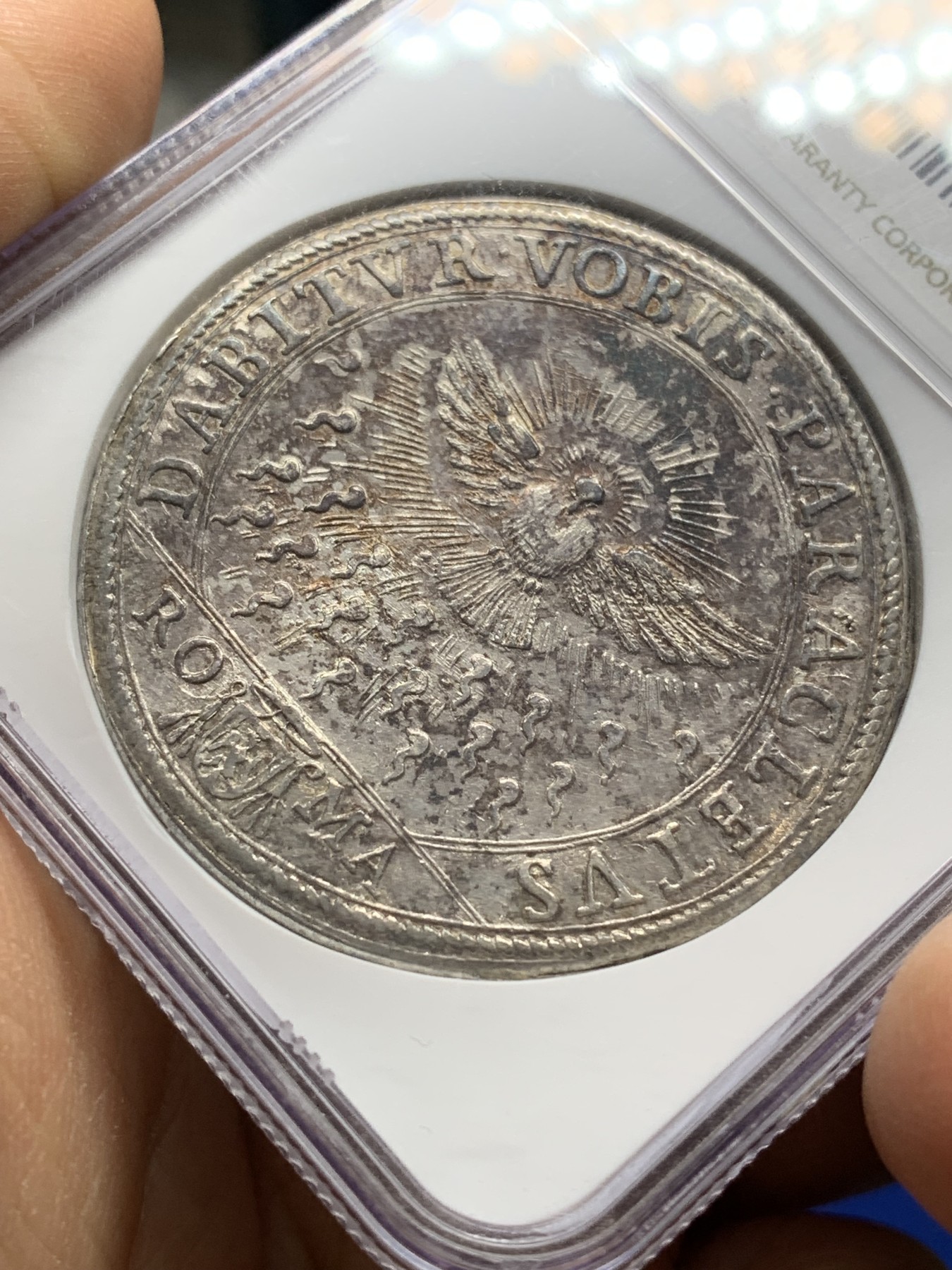 《竞宝斋》第222场-周日，周一 2场 (全场包邮) NGC MS61 意大利 教皇国 1676年 缺位 1P 大银币 17世纪的工艺精湛 非常少见的版别 上MS 实在难得 58分1.8万成交