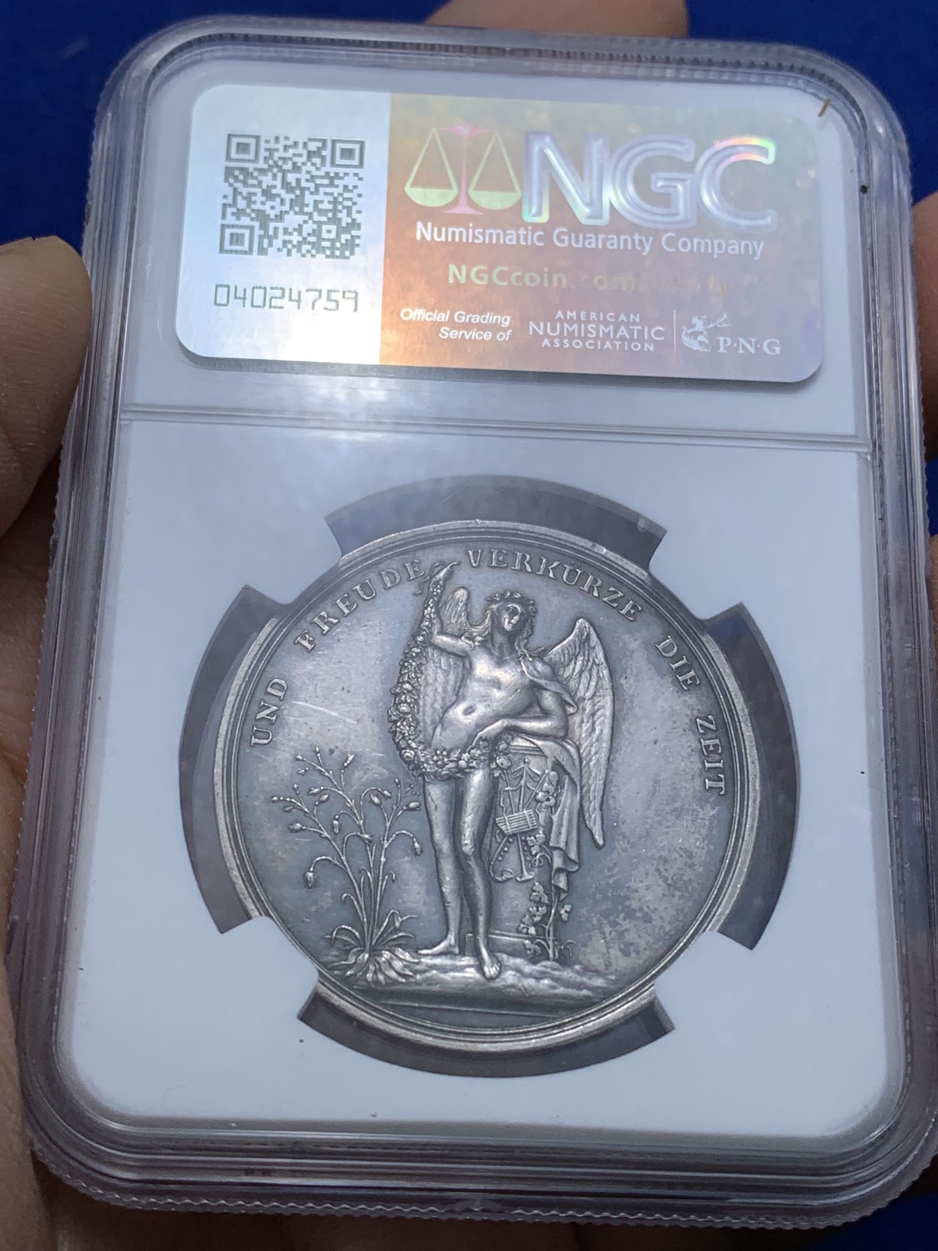 《竞宝斋》第222场-周日，周一 2场 (全场包邮) NGC-UNCD 德国 19世纪 医学银章 很漂亮的设计 老包浆