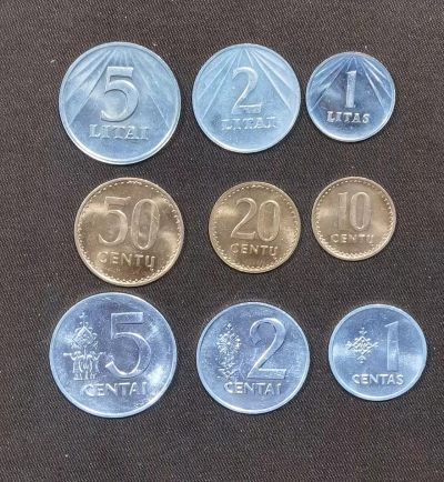 北京马甸外国币专卖微拍第112期，外国非贵金属纪念币，流通币专场，陆续上新，欢迎关注 - 非常稀少的立陶宛1991年版（首版）全套