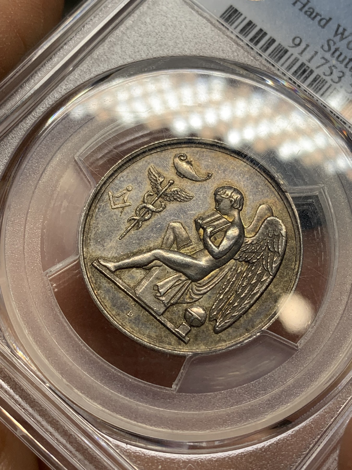 《竞宝斋》第222场-周日，周一 2场 (全场包邮) PCGS SP55 德国1871勤勉的斯图加特天使银章