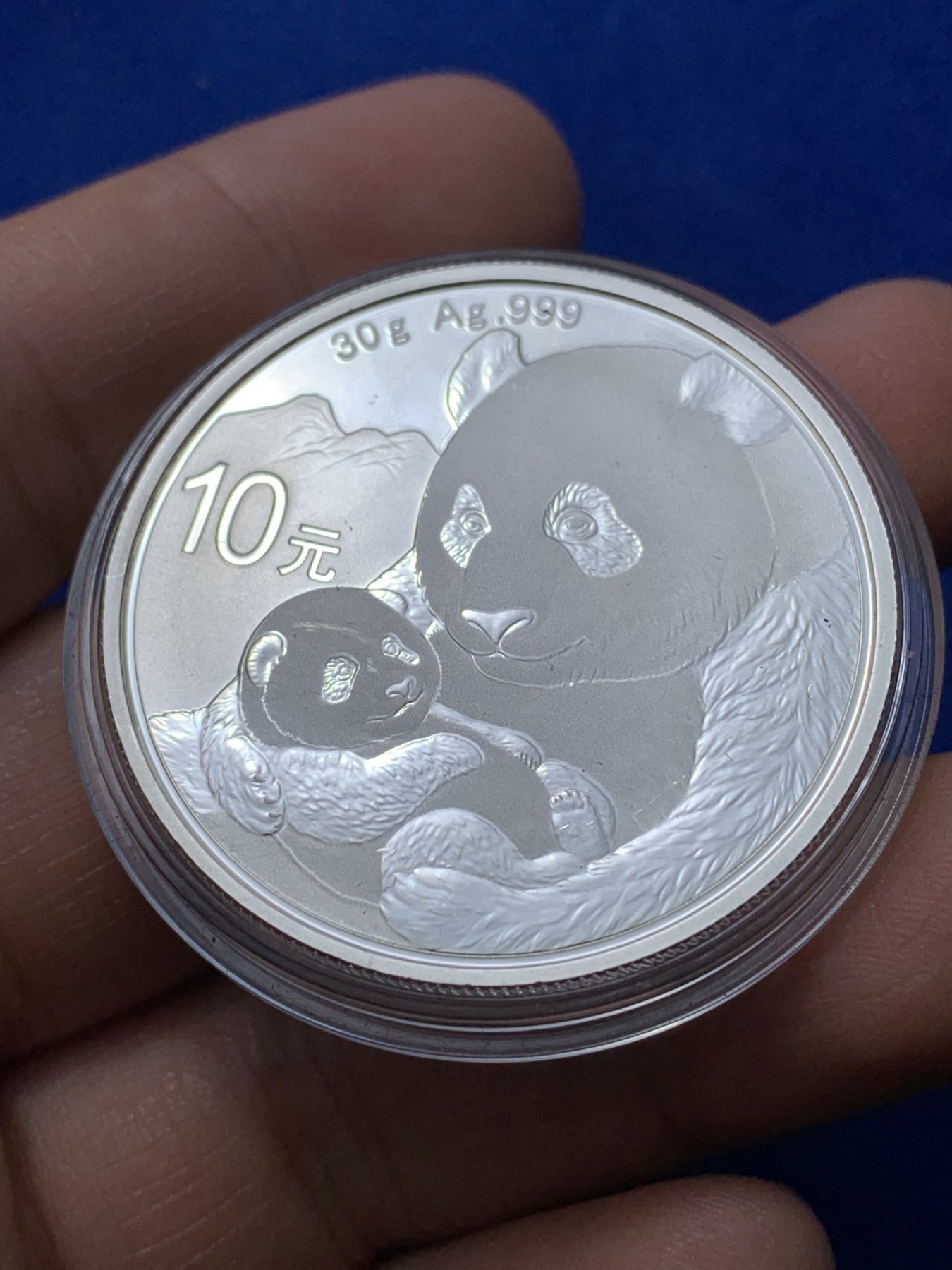 《竞宝斋》第222场-周日，周一 2场 (全场包邮) 2019年中国熊猫10元银币 999银 30克