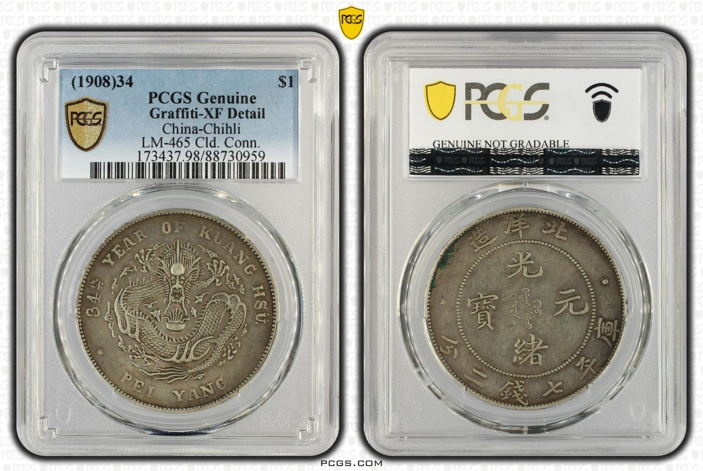 北洋龙pcgs98涂鸦