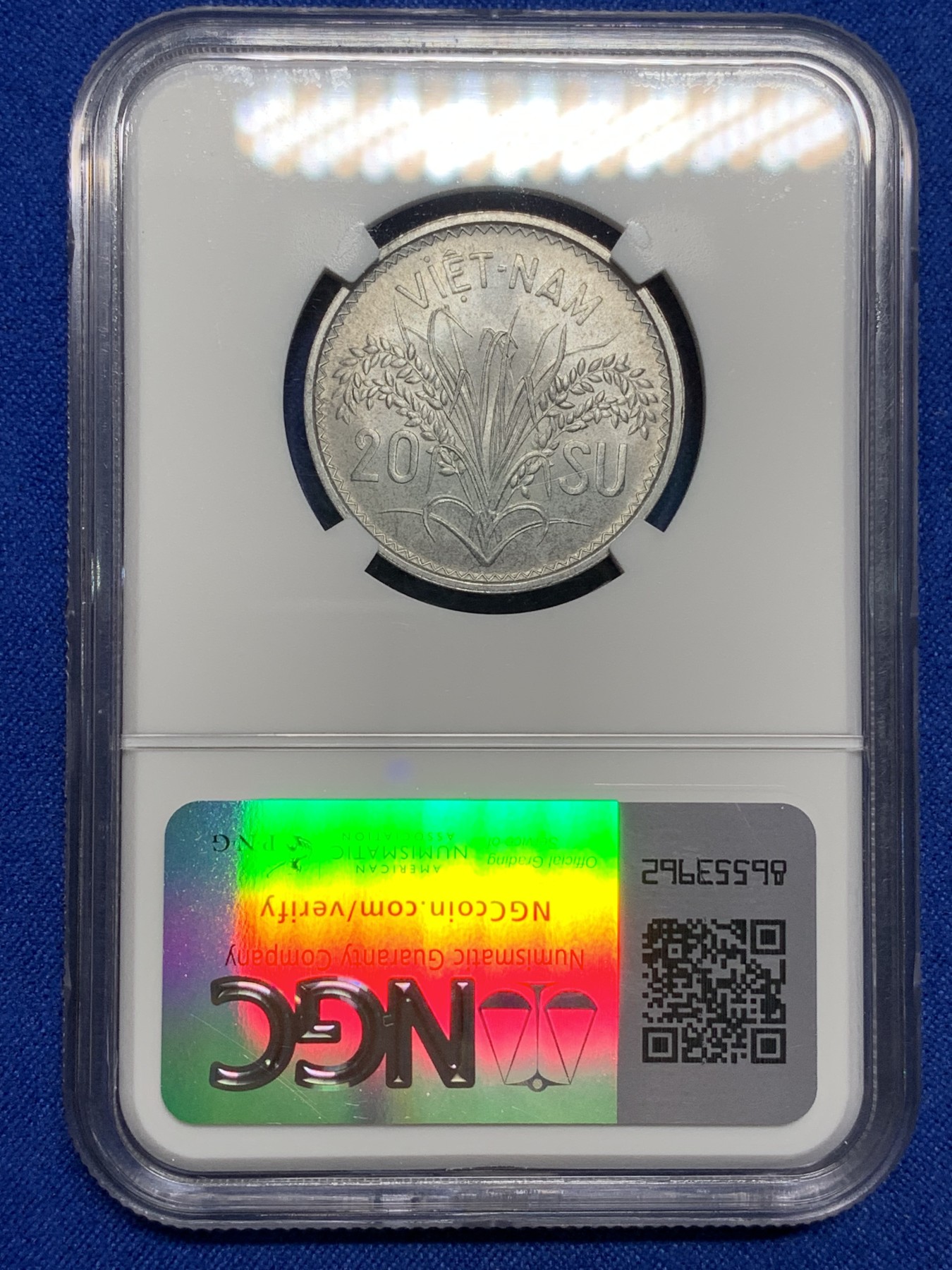 《竞宝斋》第222场-周日，周一 2场 (全场包邮) NGC MS63 越南1953三美女20苏铝币