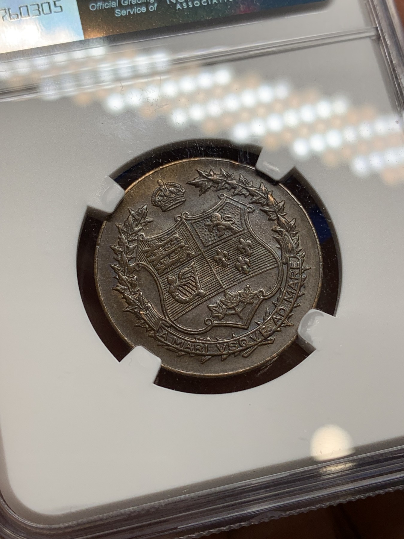 《竞宝斋》第222场-周日，周一 2场 (全场包邮) NGC-MS63 1927年英国纪念铜章，伯明翰铸造，此枚为亚军分，更高分数仅1枚