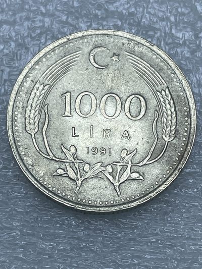 洪武诸明·稀奇钱币基地79场 - 1991年土耳其1000里拉