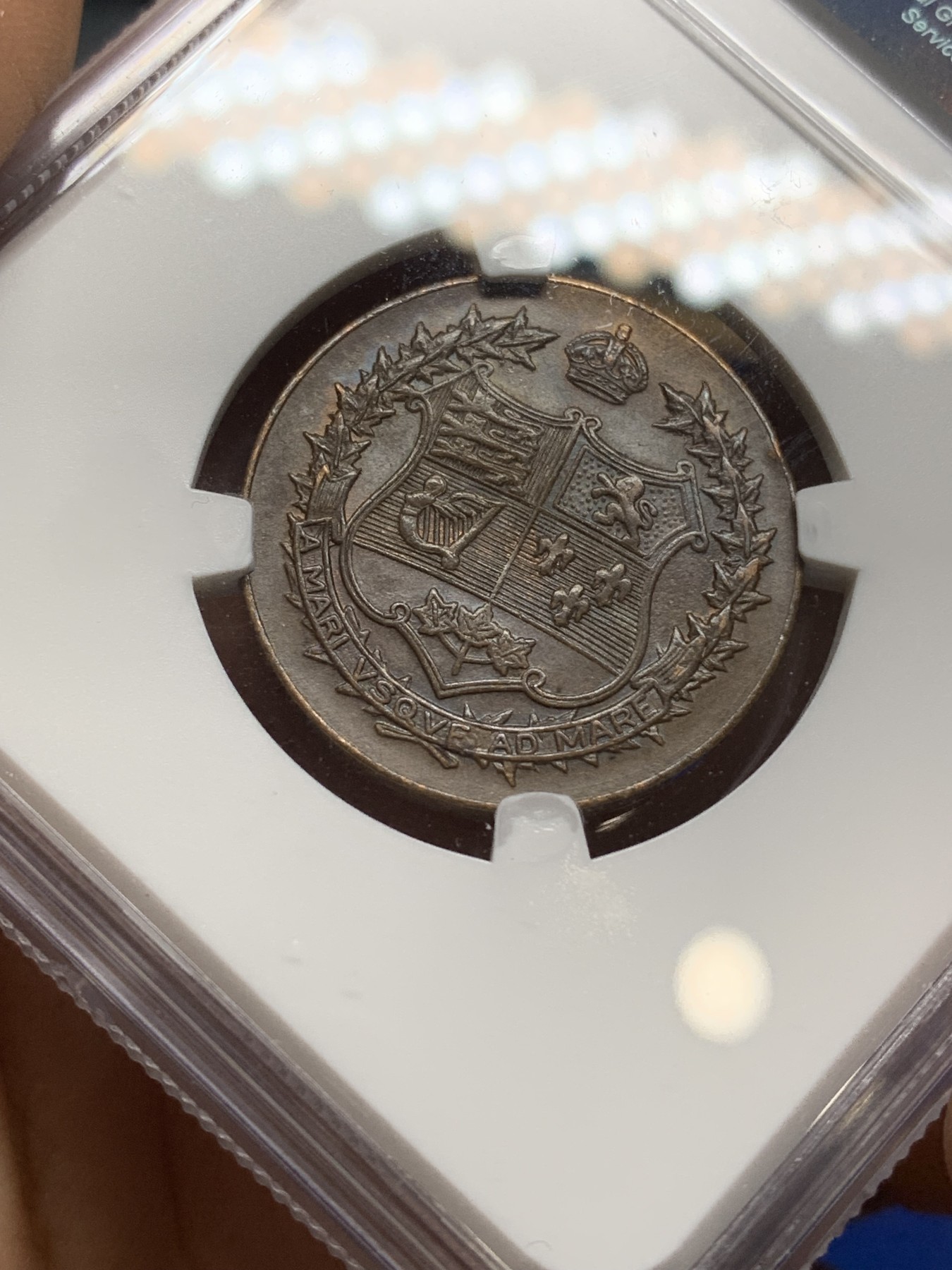 《竞宝斋》第222场-周日，周一 2场 (全场包邮) NGC-MS63 1927年英国纪念铜章，伯明翰铸造，此枚为亚军分，更高分数仅1枚