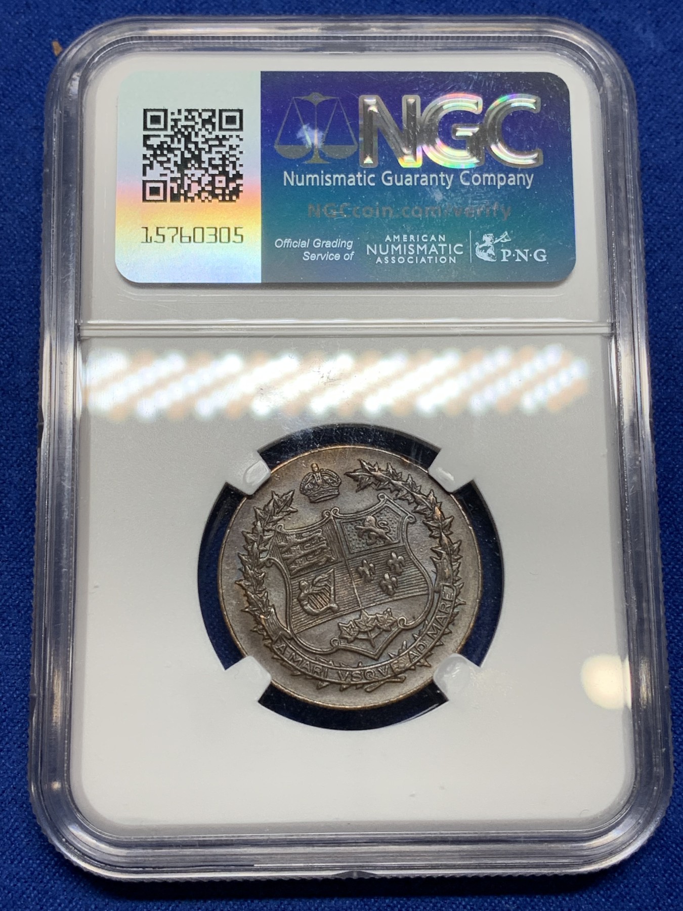 《竞宝斋》第222场-周日，周一 2场 (全场包邮) NGC-MS63 1927年英国纪念铜章，伯明翰铸造，此枚为亚军分，更高分数仅1枚